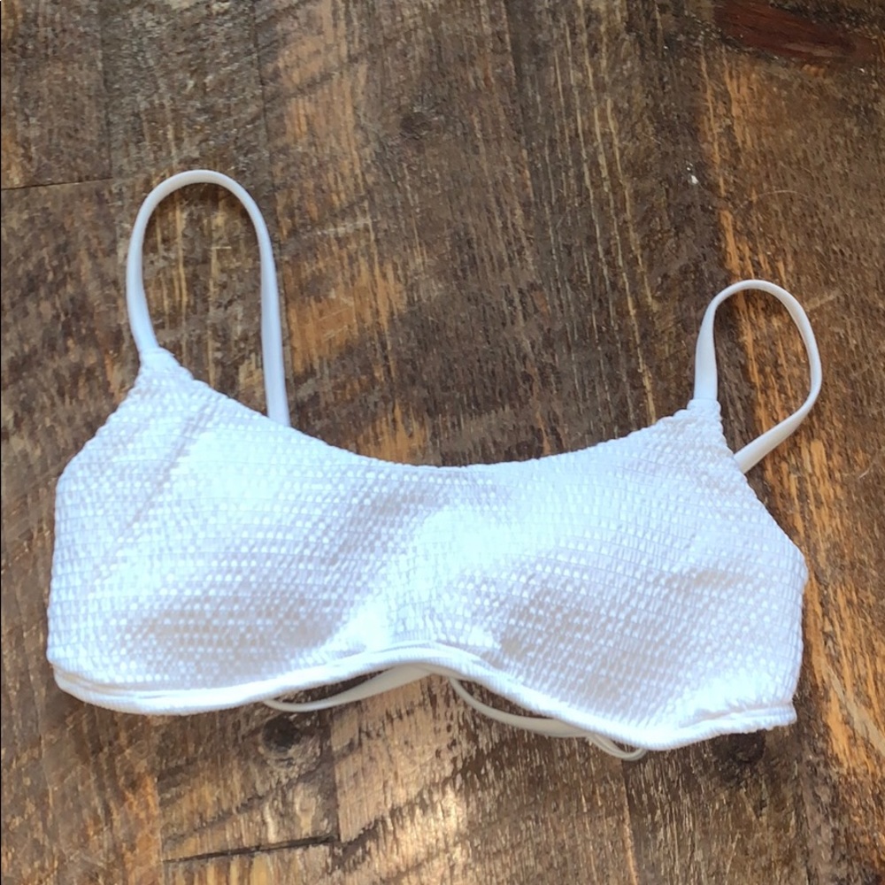 White smocked bikini top(NWOT)